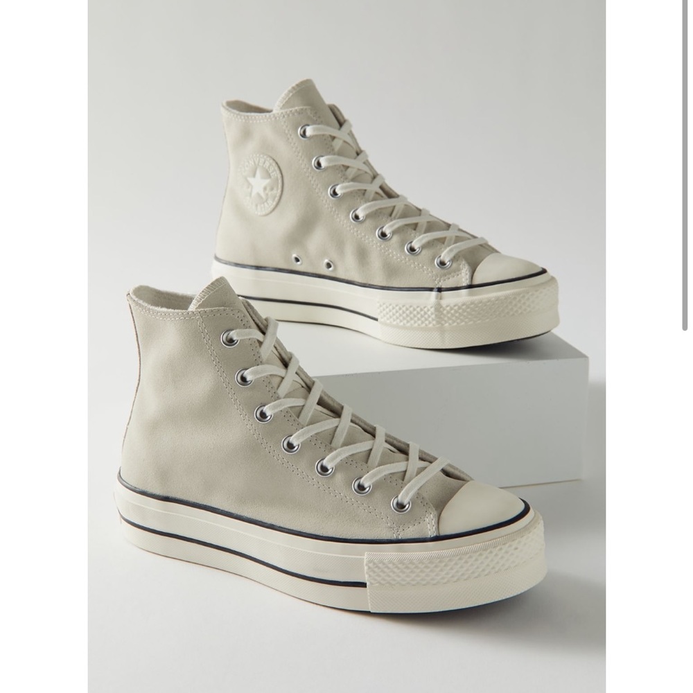 Converse Chuck Taylor All Star Suede High Top Sneaker Size 6 in Color Ivory